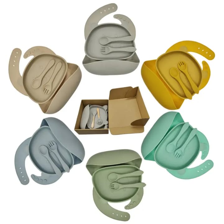 Premium Silicone Baby Feeding Set – BPA-Free | Spill-Proof | Soft & Safe