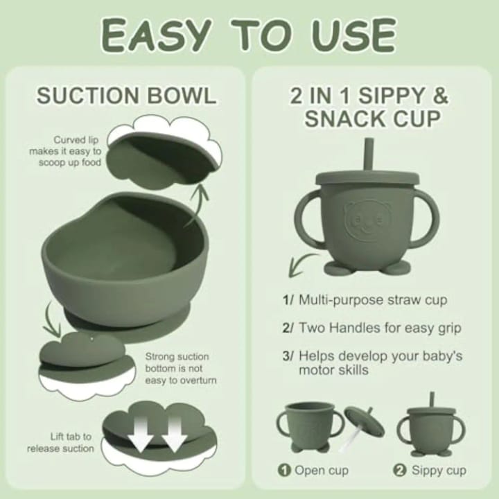 Premium Silicone Baby Feeding Set – BPA-Free | Spill-Proof | Soft & Safe