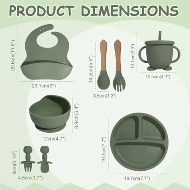 Premium Silicone Baby Feeding Set – BPA-Free | Spill-Proof | Soft & Safe